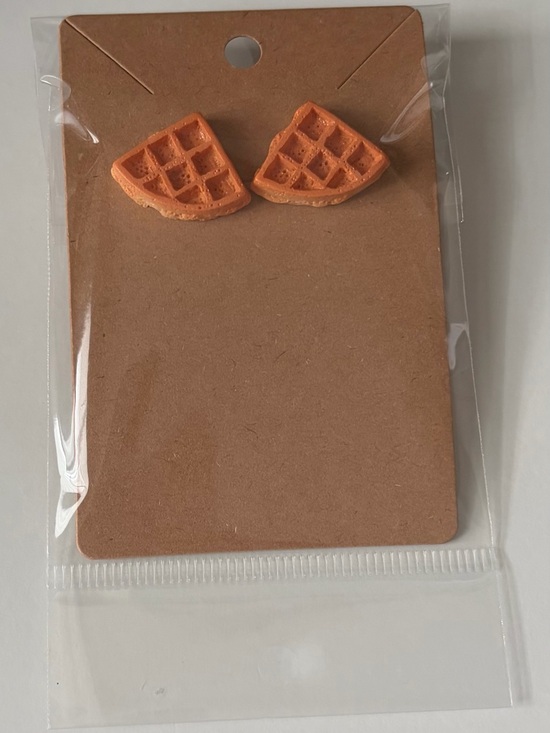 Jewelry - Waffle Slice Stud Earrings